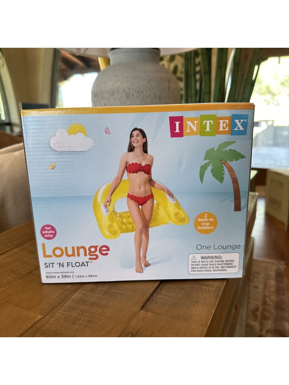 INTEX Sit 'N Float Inflatable Floating Swimming Pool Adult Lounge Chair
